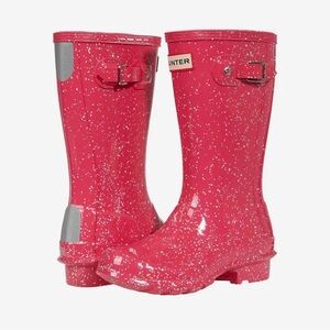 Hunter Fuchsia Sparkle Rain Boots